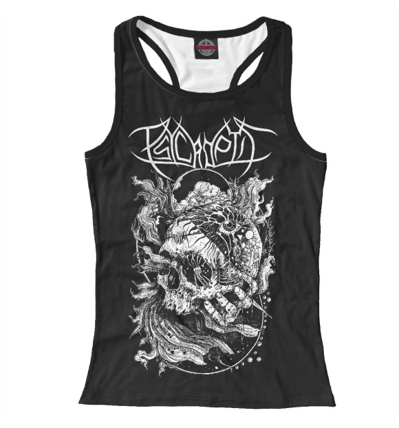 Женская майка-борцовка с изображением Psycroptic (психоделика) цвета Белый