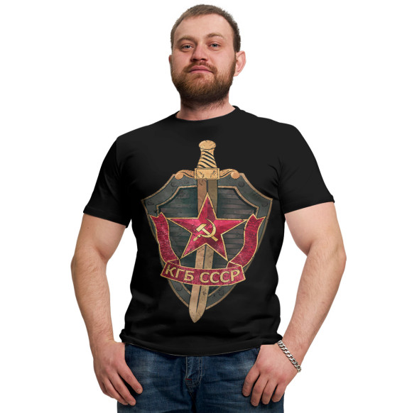 Мужская футболка с изображением СССР КГБ цвета Белый