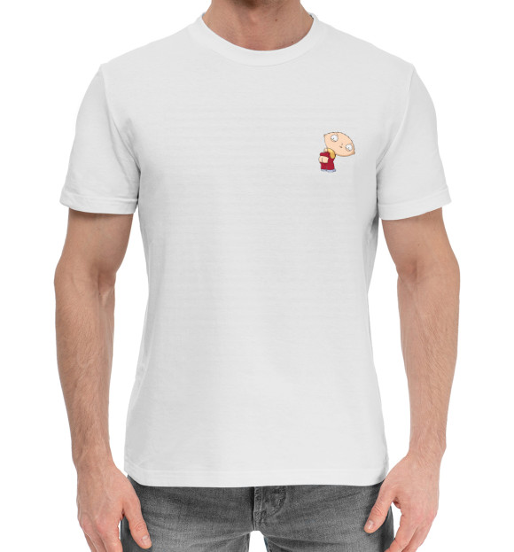 Мужская хлопковая футболка с изображением Family Guy цвета Белый
