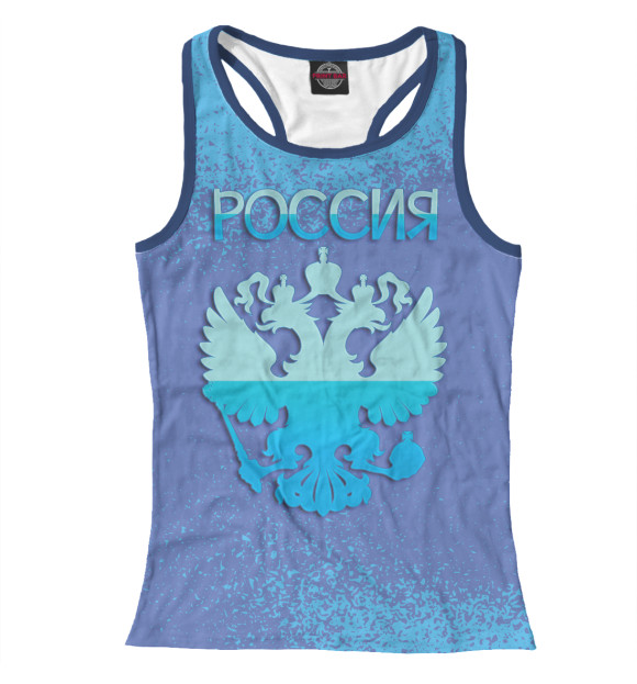 Женская майка-борцовка с изображением Россия цвета Белый