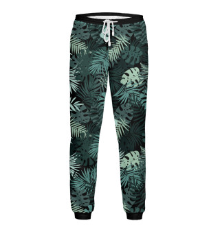 Мужские спортивные штаны Тропические листья монстеры заленые