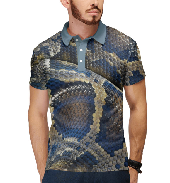 Мужское поло с притом Гадский скин цвета Белый Мужское поло с изображением Гадский скин цвета Белый