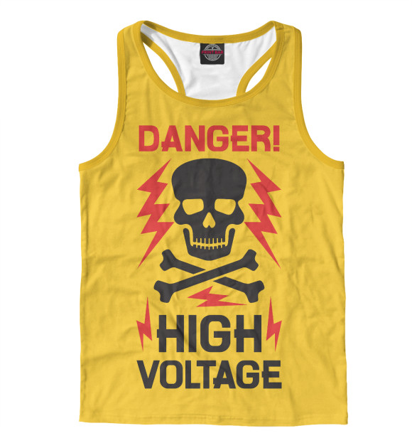 Мужская майка-борцовка с изображением Электрик цвета Белый