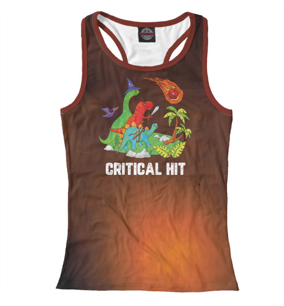 Женская майка-борцовка с изображением Double Damage Critical цвета Белый