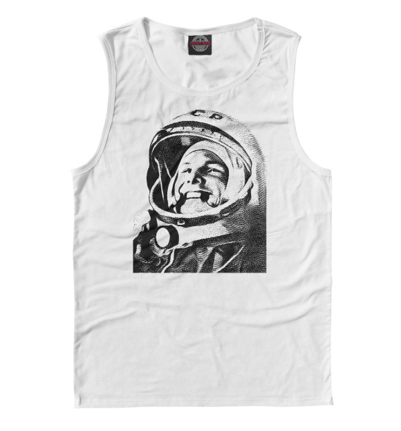 Майка для мальчика с изображением Юрий Алексеевич Гагарин цвета Белый