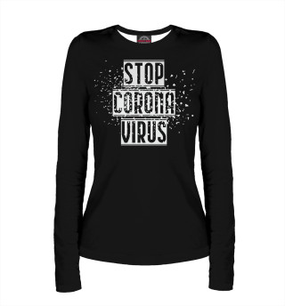 Лонгслив для девочки Stop coronavirus