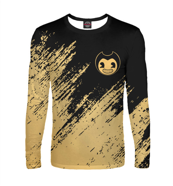 Мужской лонгслив с изображением Bendy and the ink machine цвета Белый
