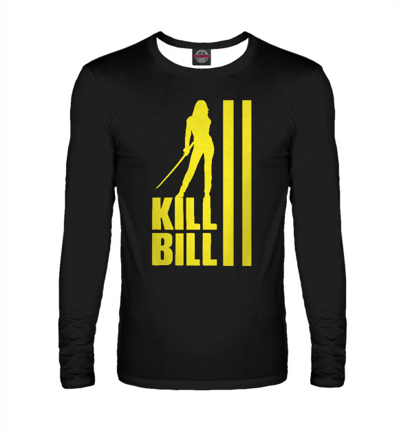 Мужской лонгслив с изображением Kill Bill (силуэт) цвета Белый