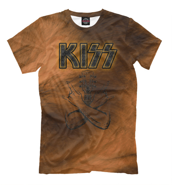 Мужская футболка с изображением Группа KISS цвета Белый