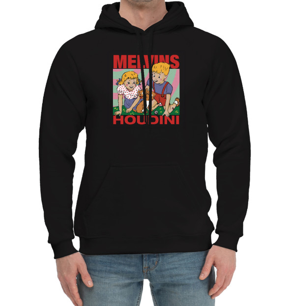 Мужской хлопковый худи с изображением Melvins цвета Черный