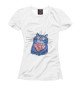 Женская футболка Кот с цветами