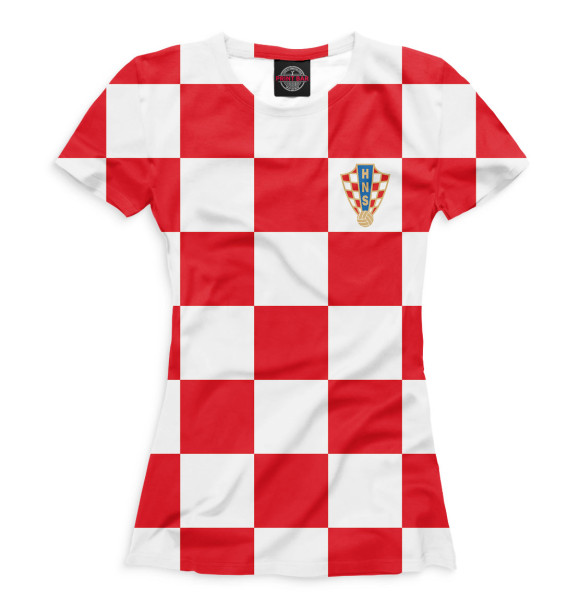 Женская футболка с изображением Сборная Хорватии цвета Белый
