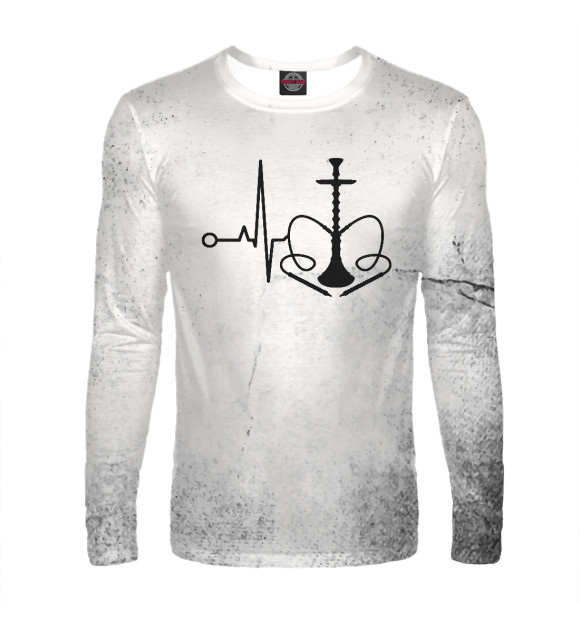 Мужской лонгслив с изображением Hookah Shisha bar shisha цвета Белый