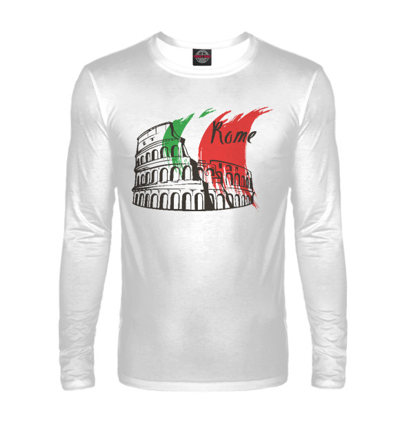 Мужской лонгслив с изображением Рим - Италия цвета Белый