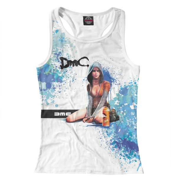 Женская майка-борцовка с притом DmC цвета Белый Женская майка-борцовка с изображением DmC цвета Белый