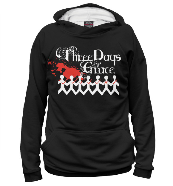 Женское худи с изображением Three Days Grace цвета Белый