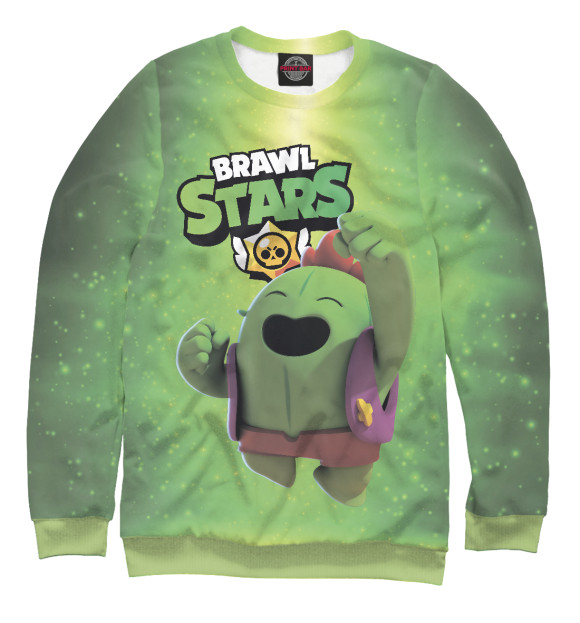 Мужской свитшот с изображением Brawn Stars Spike цвета Белый