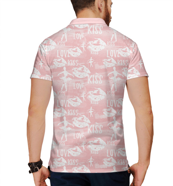 Мужское поло с изображением Балет цвета Белый