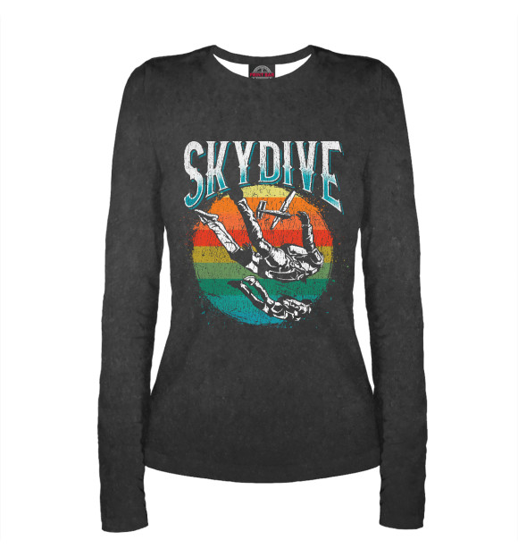 Женский лонгслив с изображением Skydive цвета Белый