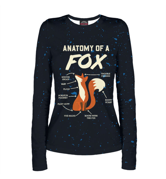 Женский лонгслив с изображением Anatomy Of A Fox цвета Белый