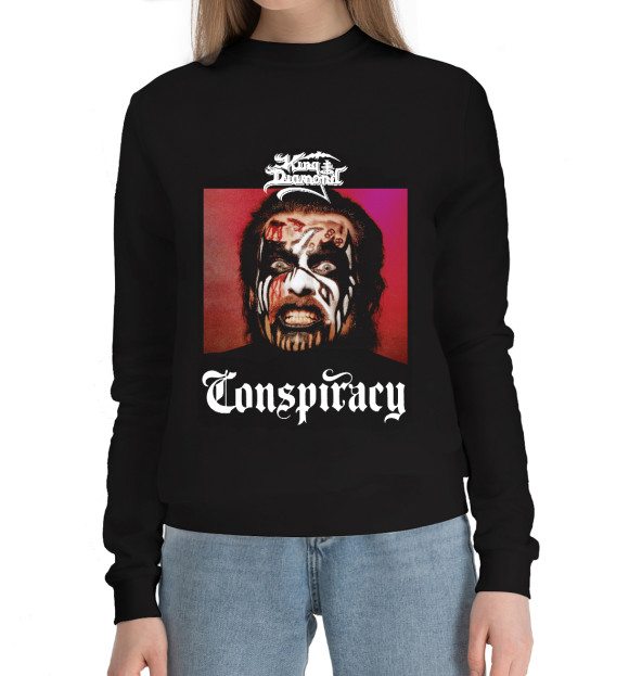 Женский хлопковый свитшот с изображением King diamond цвета Черный