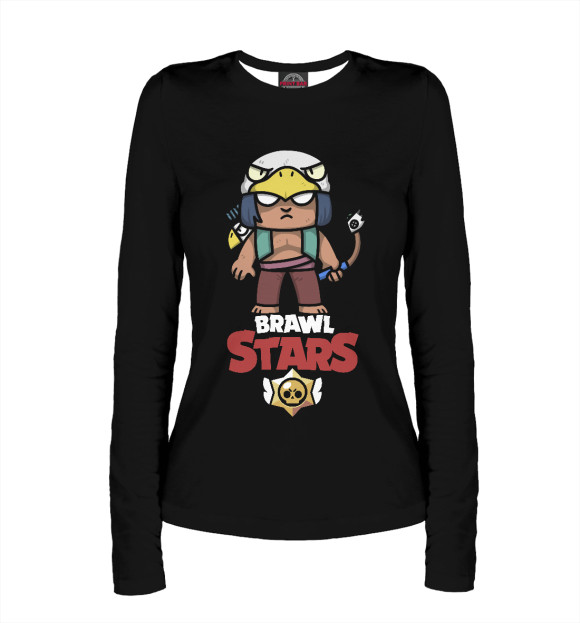 Женский лонгслив с изображением Brawl Stars Bo цвета Белый