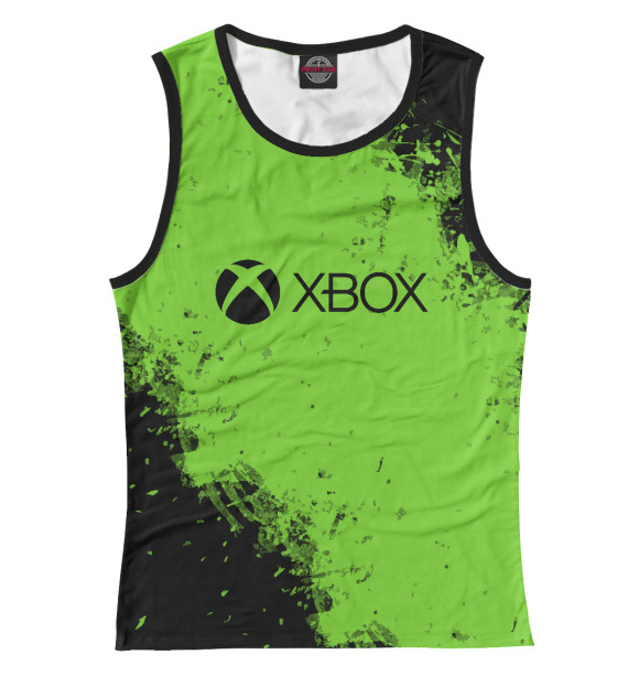Женская майка с изображением XBOX +game studio (краски) цвета Белый