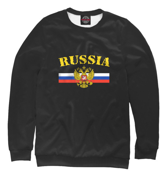 Женский свитшот с изображением Россия цвета Белый