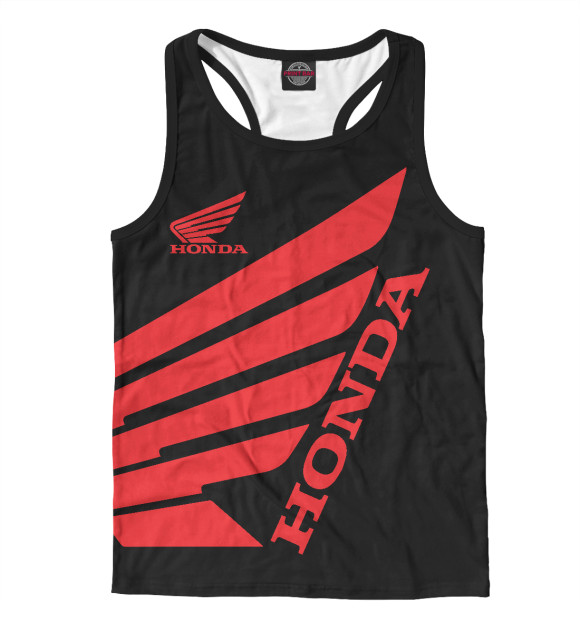 Мужская майка-борцовка с изображением Honda цвета Белый