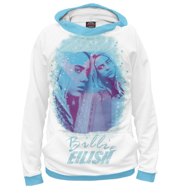 Мужское худи с изображением Billie Eilish цвета Белый