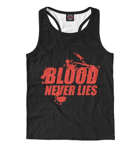 Мужская майка-борцовка с притом Кровь не врёт цвета Белый Мужская майка-борцовка с изображением Кровь не врёт цвета Белый