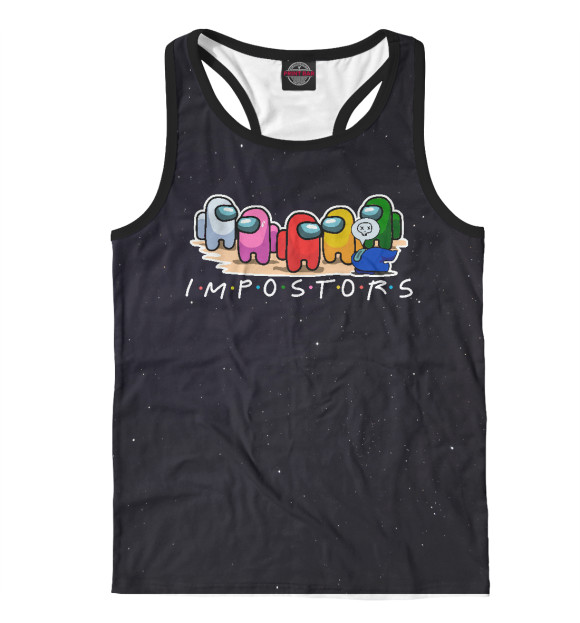 Мужская майка-борцовка с изображением Among Us цвета Белый