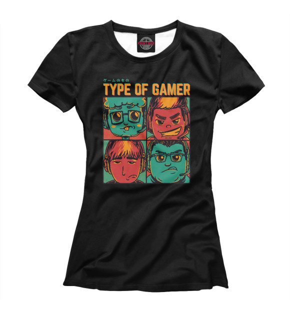 Женская футболка с изображением Type of gamer цвета Белый