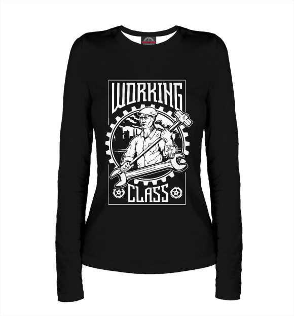 Женский лонгслив с изображением Working class цвета Белый