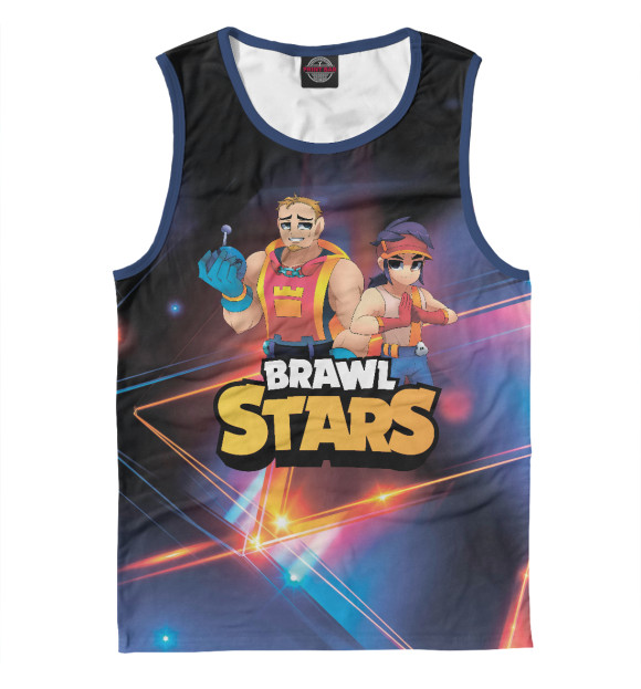 Мужская майка с изображением ГРОМ И ФЭНГ БРАВЛ СТАРС цвета Белый