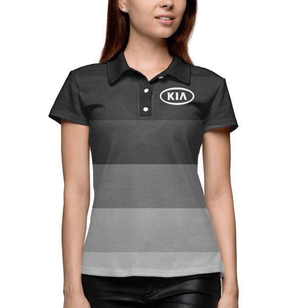 Женское поло с изображением КИА, KIA цвета Белый