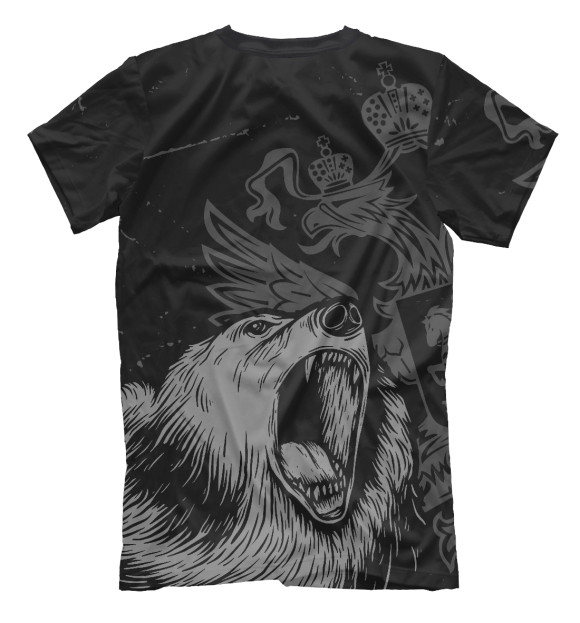 Мужская футболка с изображением Павел Россия Медведь цвета Белый