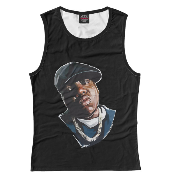 Майка для девочки с изображением Notorious BIG цвета Белый