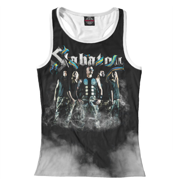 Женская майка-борцовка с изображением Sabaton цвета Белый