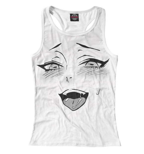 Женская майка-борцовка с изображением Ahegao цвета Белый