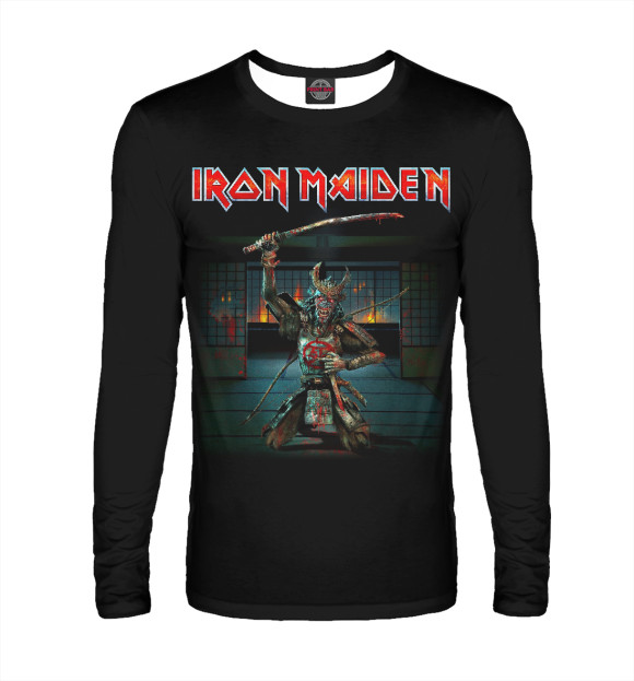 Мужской лонгслив с изображением Iron Maiden цвета Белый