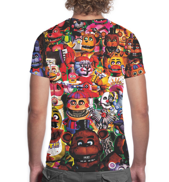 Мужская футболка с изображением fnaf цвета Белый