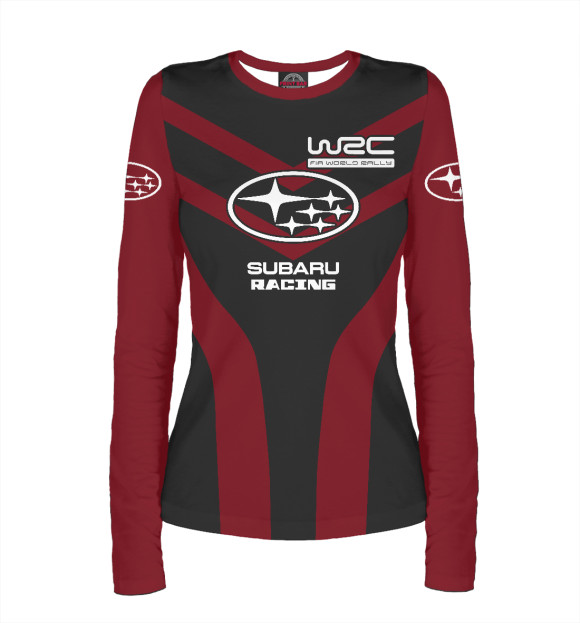 Женский лонгслив с изображением Subaru цвета Белый