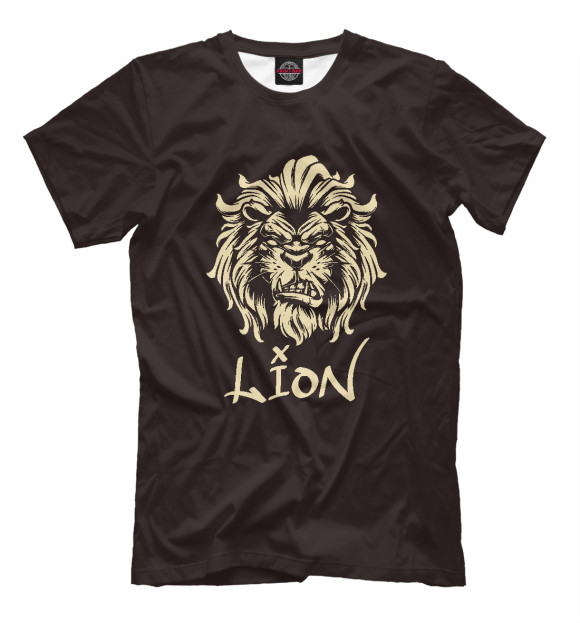 Мужская футболка с изображением Lion цвета Белый