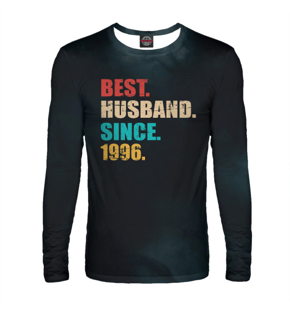 Мужской лонгслив с изображением Best husband since 1996 цвета Белый