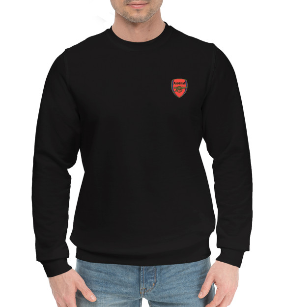 Мужской хлопковый свитшот с изображением Arsenal цвета Черный
