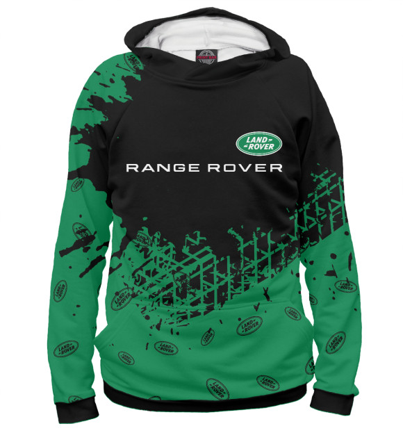 Женское худи с изображением Land Rover / Ленд Ровер цвета Белый