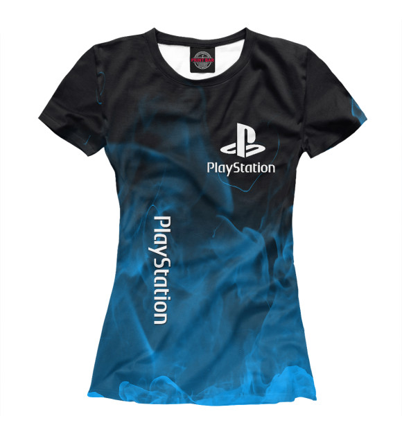 Женская футболка с изображением Playstation Fire цвета Белый
