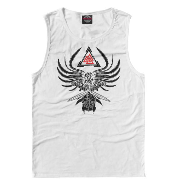 Майка для мальчика с изображением Валькнут, путь воина цвета Белый