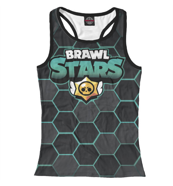 Женская майка-борцовка с изображением Brawl Stars цвета Белый